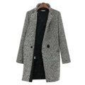 Manteau long femme ajusté noir et blanc, grandes poches, noir et blanc