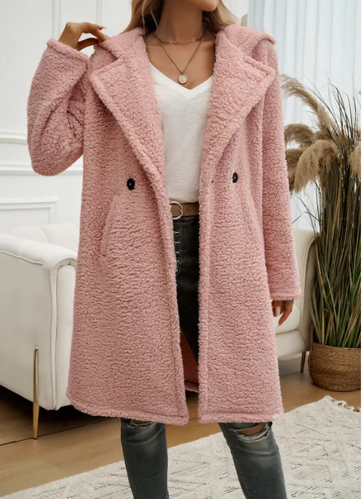 Manteau d'hiver femme à capuche et col à revers, trois coloris