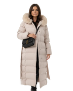 Manteau long femme à capuche, déperlant et coupe-vent, trois coloris, blanc