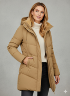 Manteau long femme à capuche, coupe droite, du XS au 3XL, jaune