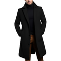 Manteau long homme d'hiver à poches, quatre coloris, du XS au XL, noir