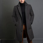 Manteau long homme d'hiver à poches, quatre coloris, du XS au XL, gris