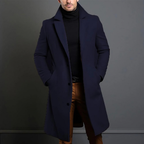 Manteau long homme d'hiver à poches, quatre coloris, du XS au XL, bleu marine
