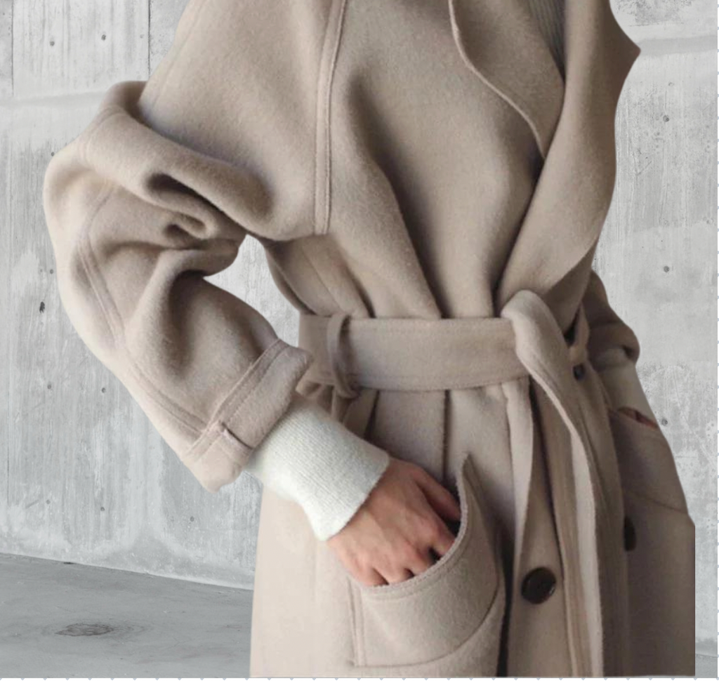 Manteau long femme d'hiver, beige, noir ou marron