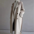 Manteau long femme d'hiver, beige, noir ou marron, beige