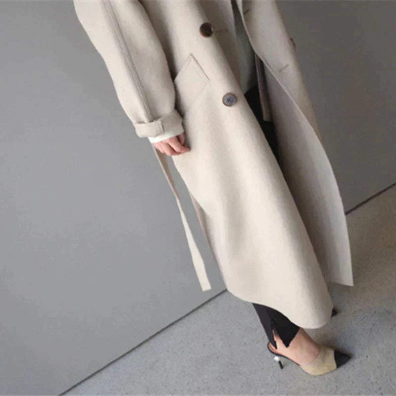 Manteau long femme d'hiver, beige, noir ou marron