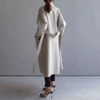 Manteau long femme d'hiver, beige, noir ou marron