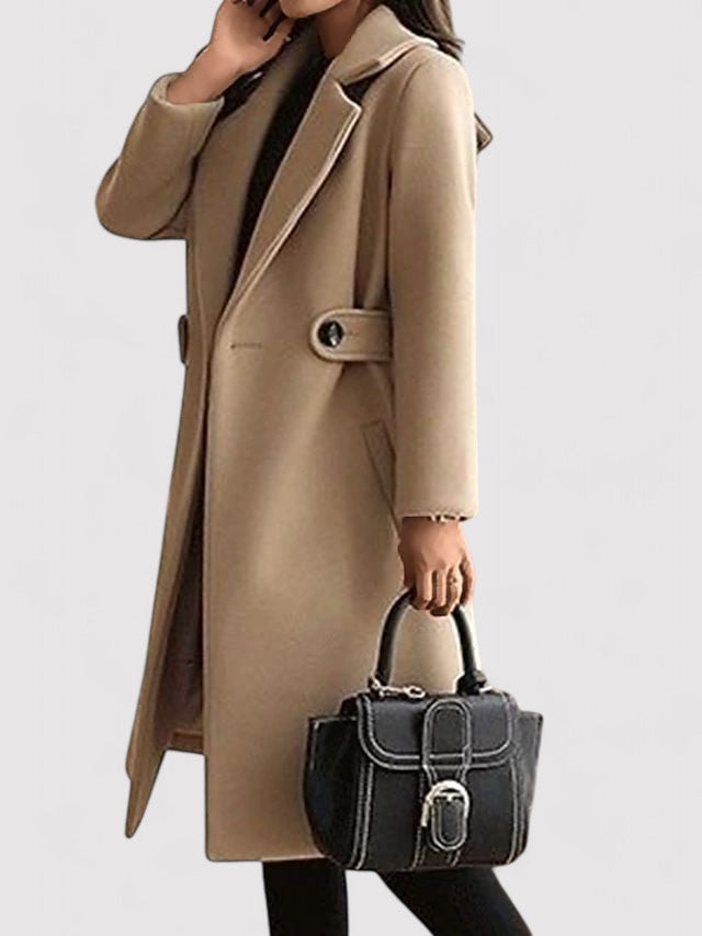 Manteau long femme d'hiver avec ceinture à boucle, du M au 4XL