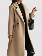 Manteau long femme d'hiver avec ceinture à boucle, du M au 4XL
