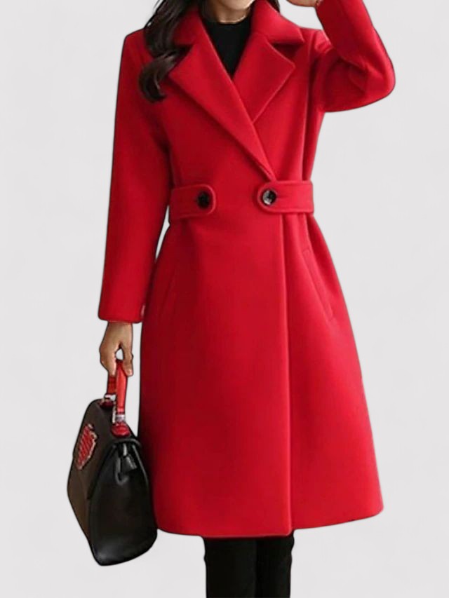 Manteau long femme d'hiver avec ceinture à boucle, du M au 4XL