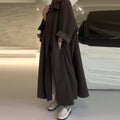 Manteau long oversize femme marron foncé, du XS au 3XL, marron foncé
