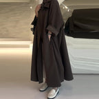 Manteau long oversize femme marron foncé, du XS au 3XL, marron foncé