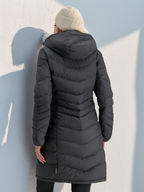 Doudoune longue femme à capuche, déperlante, cinq coloris