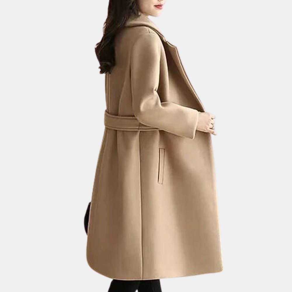 Manteau femme d'hiver à ceinture, coupe slim, cinq coloris