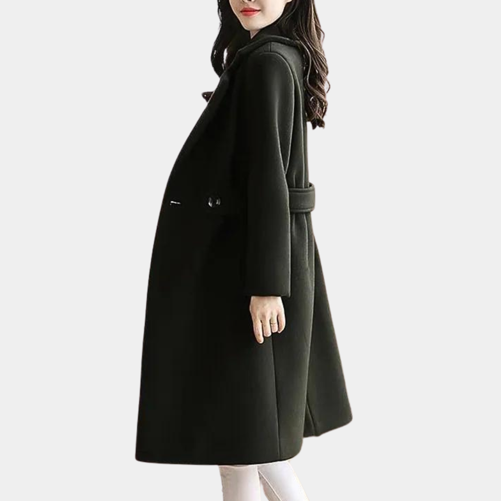 Manteau femme d'hiver à ceinture, coupe slim, cinq coloris