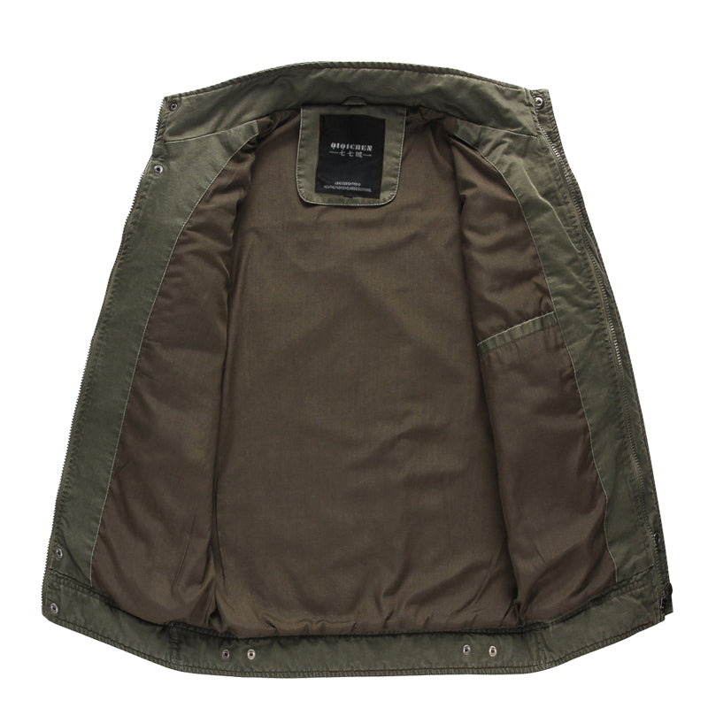 Veste mi-longue homme style militaire, poches, du M au 3XL