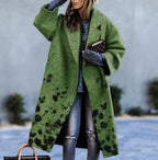 Manteau oversize femme coupe ample, unis ou à motifs, du S au L, vert olive