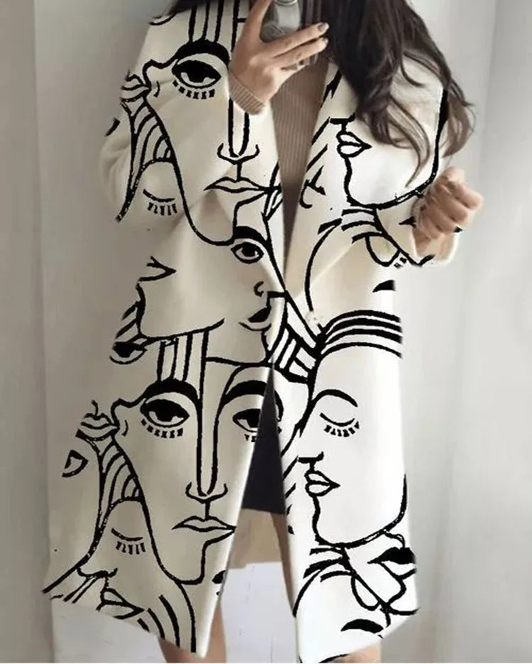 Manteau oversize femme coupe ample, unis ou à motifs, du S au L, blanc