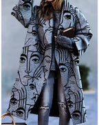 Manteau oversize femme coupe ample, unis ou à motifs, du S au L, gris foncé