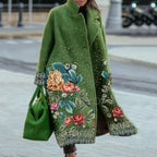 Manteau oversize femme coupe ample, unis ou à motifs, du S au L, vert armée