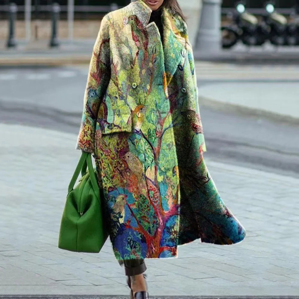 Manteau oversize femme coupe ample, unis ou à motifs, du S au L, vert pierre