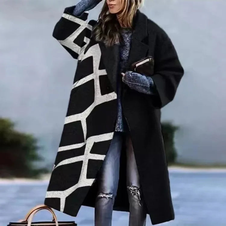 Manteau oversize femme coupe ample, unis ou à motifs, du S au L, quadrillé
