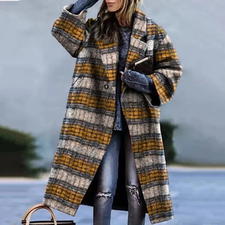 Manteau oversize femme coupe ample, unis ou à motifs, du S au L, beige
