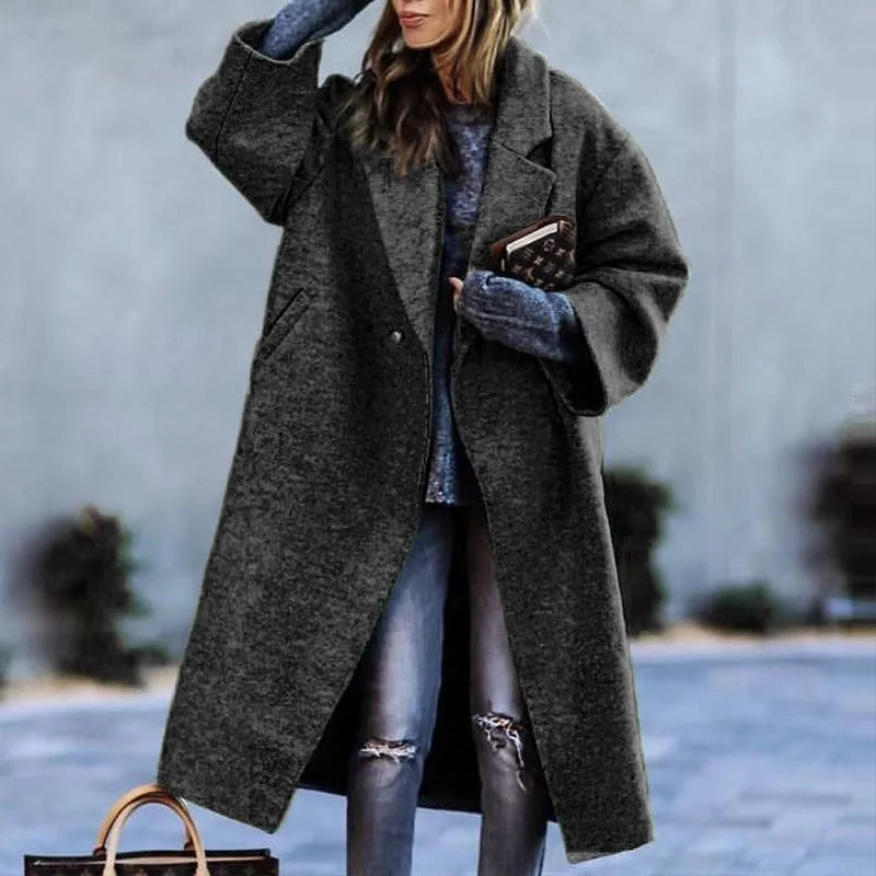 Manteau oversize femme coupe ample, unis ou à motifs, du S au L, noir