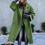 Manteau oversize femme coupe ample, unis ou à motifs, du S au L, vert