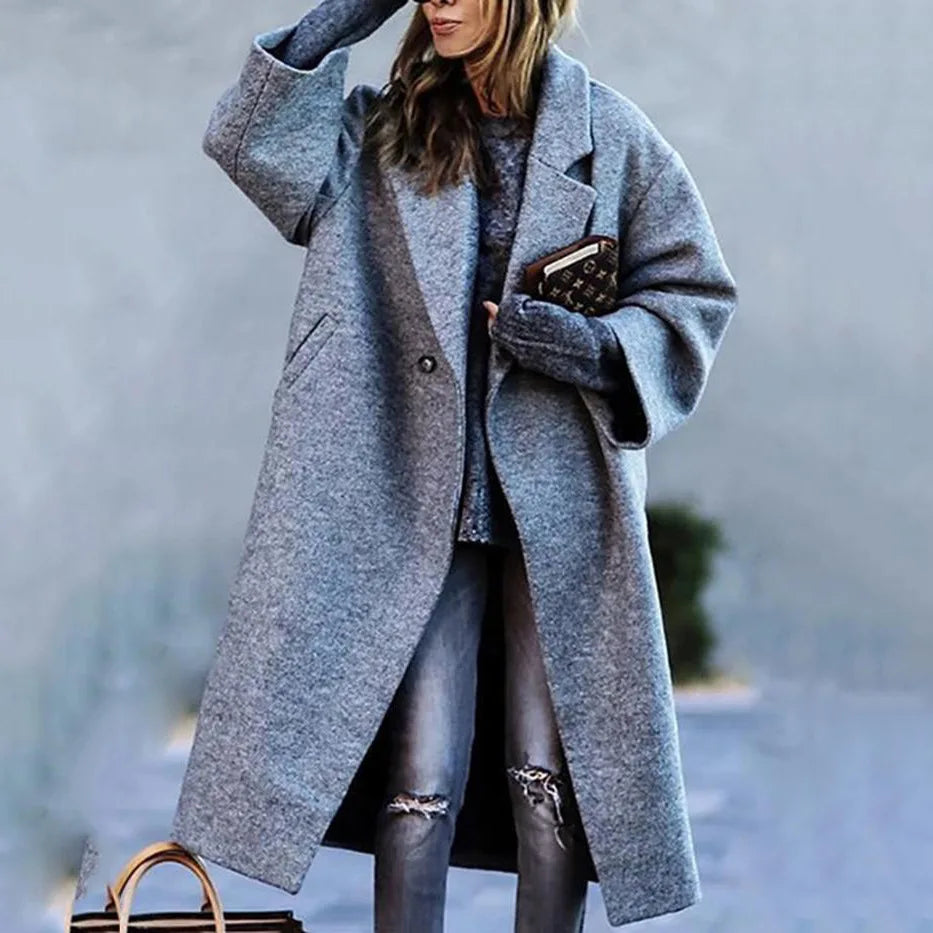 Manteau oversize femme coupe ample, unis ou à motifs, du S au L, gris