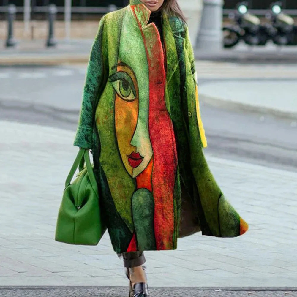 Manteau oversize femme coupe ample, unis ou à motifs, du S au L, vert clair