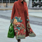 Manteau oversize femme coupe ample, unis ou à motifs, du S au L, rouge brique