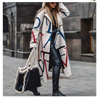 Manteau oversize femme coupe ample, unis ou à motifs, du S au L, imprimé