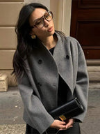 Manteau oversize femme boutonné, marron ou gris