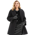 Manteau oversize femme à revers larges, entièrement doublé, noir