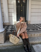 Manteau oversize femme boutonné, doublure contrastée, du XS au L