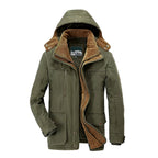 Manteau d'hiver homme à capuche, finition déperlante, du XS au 5XL, vert