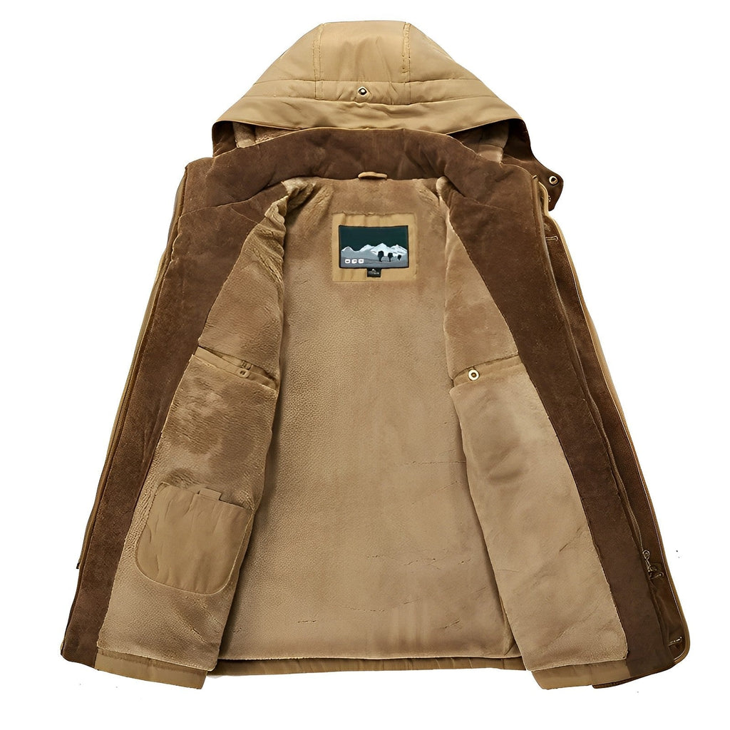 Manteau d'hiver homme à capuche, finition déperlante, du XS au 5XL