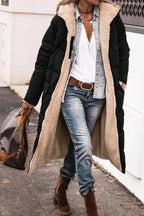 Manteau réversible femme, deux faces à porter, du XS au 3XL, noir