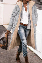Manteau réversible femme, deux faces à porter, du XS au 3XL, gris