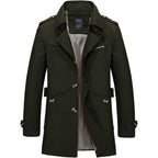 Trench homme croisé à épaulettes, coupe structurée, du S au 4XL, vert