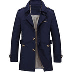 Trench homme croisé à épaulettes, coupe structurée, du S au 4XL, bleu