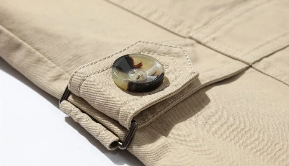 Trench homme croisé à épaulettes, coupe structurée, du S au 4XL