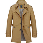 Trench homme croisé à épaulettes, coupe structurée, du S au 4XL