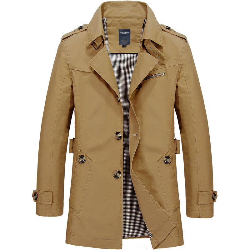 Trench homme croisé à épaulettes, coupe structurée, du S au 4XL