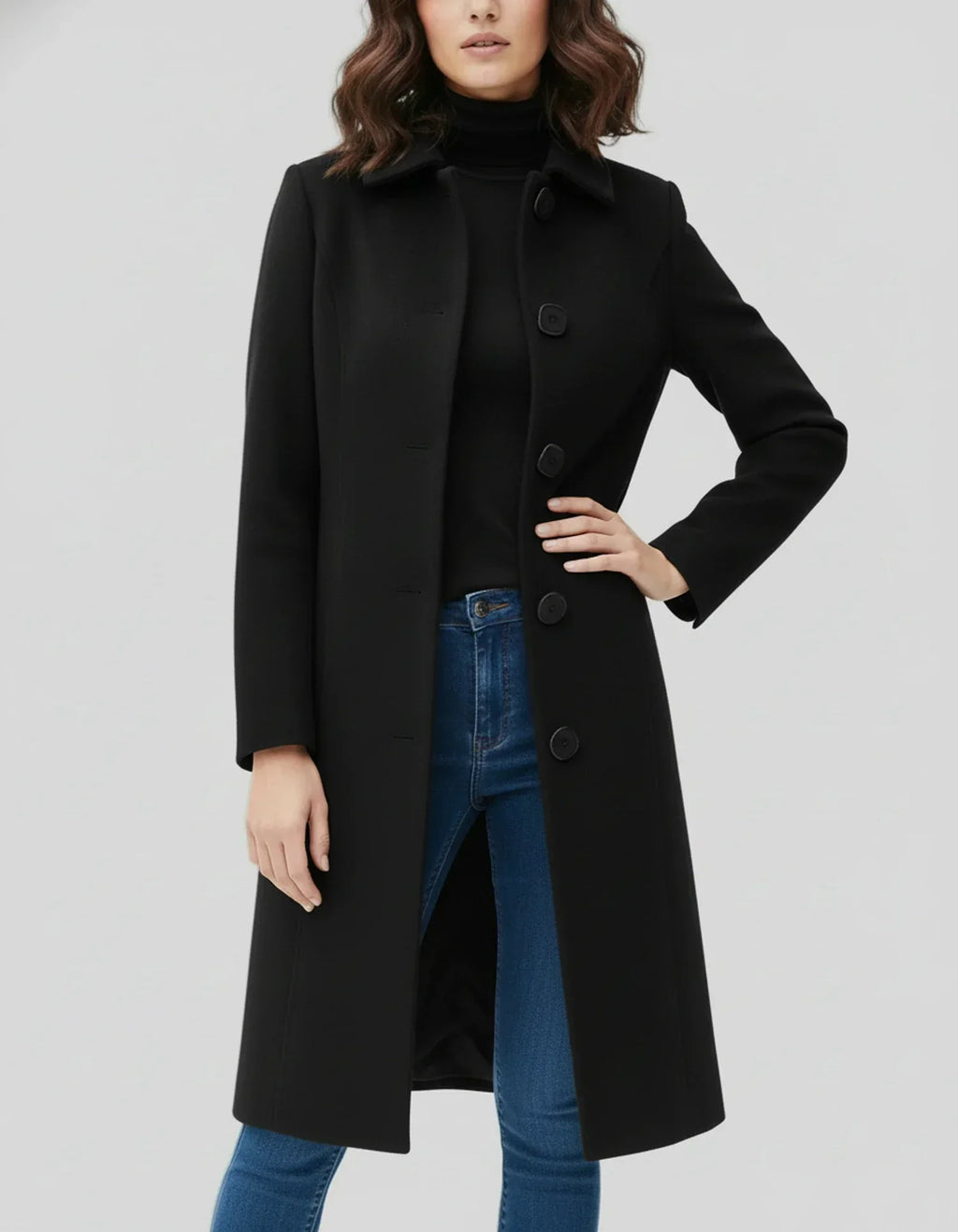 Trench d'hiver femme doublé, simple boutonnage, du S au 4XL
