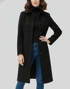 Trench d'hiver femme doublé, simple boutonnage, du S au 4XL