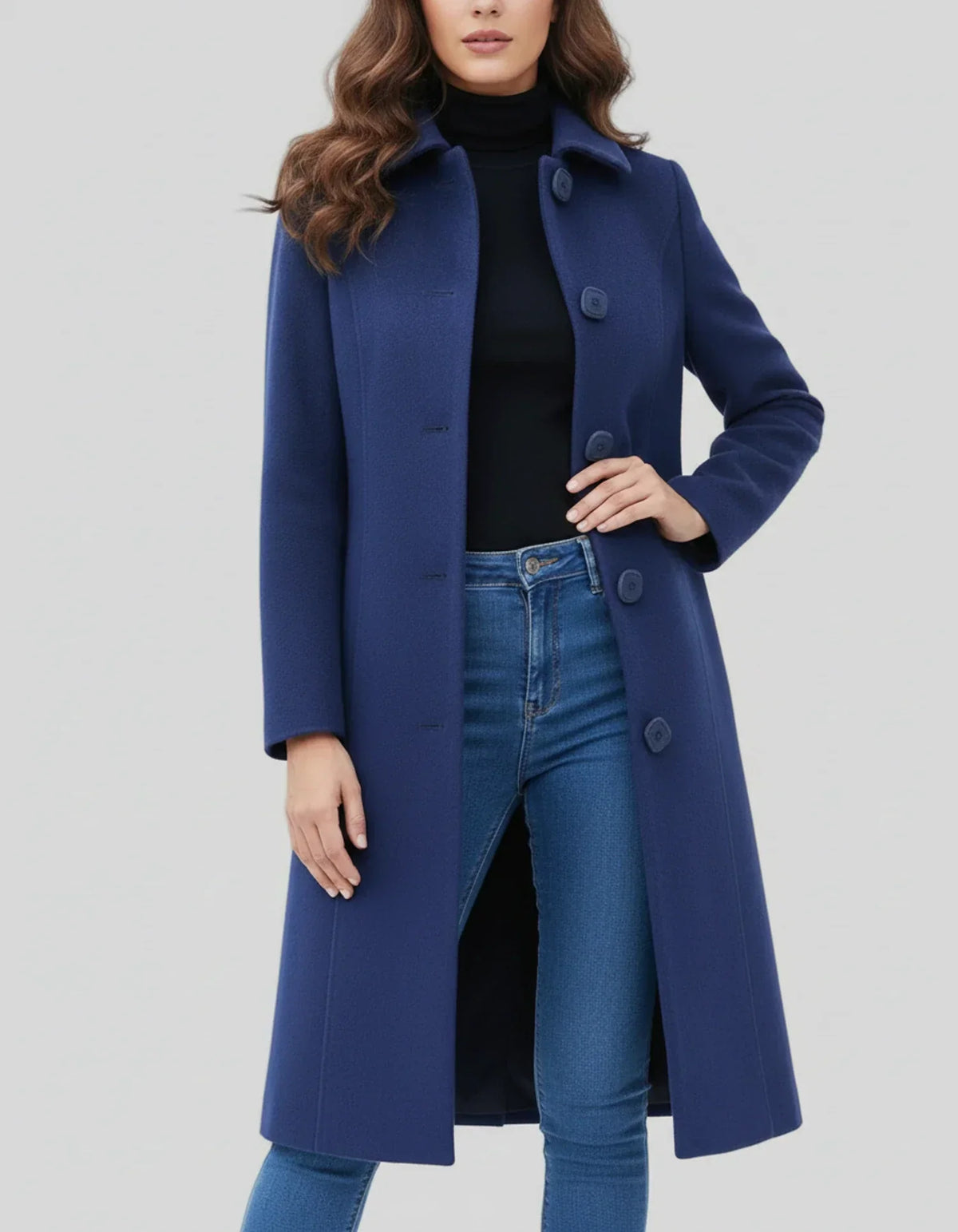 Trench d'hiver femme doublé, simple boutonnage, du S au 4XL