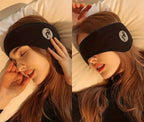 Masque de nuit en coton avec cache-oreilles, sangle réglable