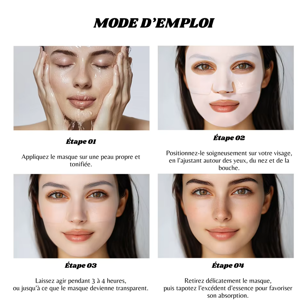Masque de nuit pour le visage au collagène, lot de 4